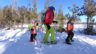 Guindon Park snowshoeing with Loé & Jack.