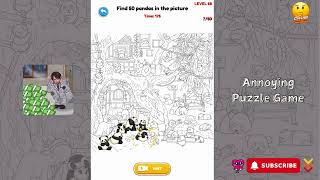 Annoying Puzzle Game - Level 68 - Find 50 pandas - Gameplay walkthrough