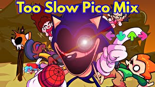 Friday Night Funkin' VS Sonic.EXE Too Slow [Pico Mix] / Sonic (FNF Mod/Hard/Gameplay + Cutscene)