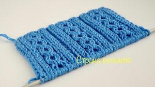 Узоры спицами. Оригинальная резинка. Knitting patterns. Original elastic band.