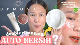 SKINCARE RUTIN: DOUBLE CLEANSING KULIT KERING-UPMOST BEAUTE CLEANSING BALM, CLEANSER, WAJAH HAPPY!