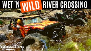 RC Truck River Crossing  with two AXIAL WRAITH Rock Racer 2.2