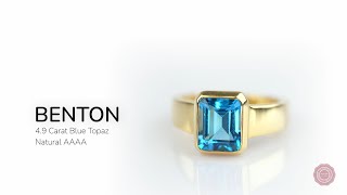 Majestic Blue Topaz Ring for Men - Benton