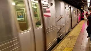 MTA NYCT: Manhattan bound R46 F train via West End departing Atlantic-Barclays