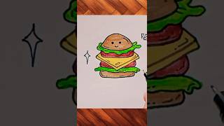 Cute doddle drawing when you're bored 🍔✏️ #shorts #drawing #ytshorts