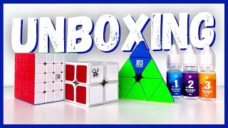 New UNBOXING (DaYan 2x2 & NeZha 5x5 | MoYu RS Pyraminx | GAN Lubes)