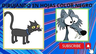 DIBUJANDO UN PUMA UN GATO Y UN LOBO CUAL TE GUSTA MAS DIBUJOS  CON TINTA BLANCA (ARTE IMPROVISADO)