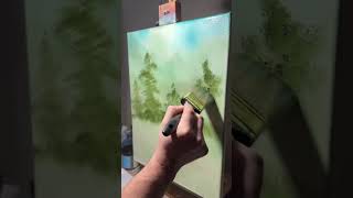 Easy beginner landscape #fun #bobross #art #artshorts #artist #painting