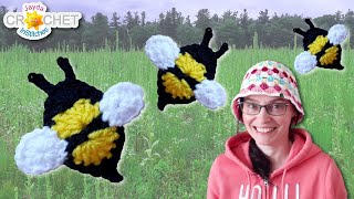 Bee Applique Crochet Tutorial - 9 cm or 3.5 inches long