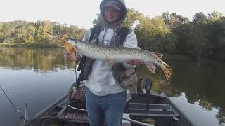 Colton catches a Gar.