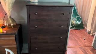 HIFYOBRO 5 Drawers Dresser, Double Anti Tip, Tall Closet Dresser, Dresser for Bedroom, Wooden Organi