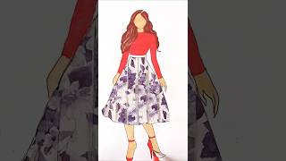 Beautiful Girl Dress Painting ❤️ || #shorts #art