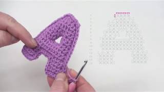 Litera A crosetata | Tutorial pas cu pas cu schema | Alfabet crosetat