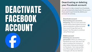 How To Deactivate Facebook Account