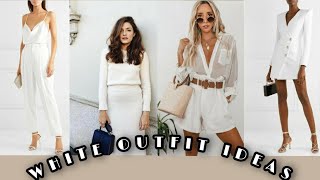 AESTHETIC WHITE OUTFIT IDEAS || CHIC ALL WHITE OUTFIT || ALL WHITE LOOKBOOK