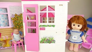 Baby doll house bed and washing room play baby Doli house