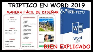 ✅💥🔥 Como  hacer un TRIPTICO en WORD 2021 | WORD 2010 WORD 2013 WORD 2016 Ejercicio #03