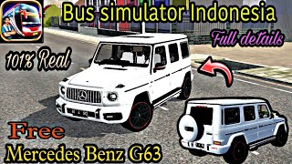 Mercedes Benz G63 mod for bus simulator Indonesia || G-wagon mod for bussid malikgaming07