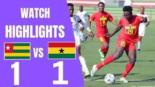 Video: Ghana🇬🇭 1 vr 1 🇹🇬 Togo : Watch the highlights of Ghana's draw with Togo in WAFU to make semis