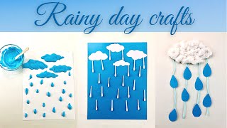 3 Easy Rainy day crafts and activities for kids🌦🌧 | Rain cloud craft ideas ⛈ - Crafts with Toddler