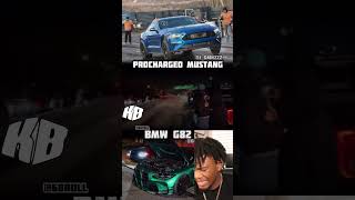 1200hp vs 1300hp Procharged Mustang vs BMW G82 ‼️ #youtubeshorts #mustang #bmw