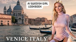 🇮🇹🛶Swedish Girl: Trendy Knitwear. Trip to Venice, Italy.  AI Vlog Art Lookbook