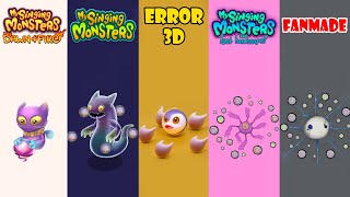 Dawn Of Fire, My Singing Monster, Error 3D Island, The Lost Landscapes Fanmade | Compare Designs