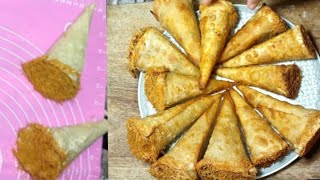 Samosa cone recipe l kema cone samosa with perfect filling..