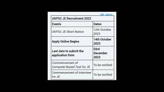 UKPSC Junior Engineer Online Form 2023