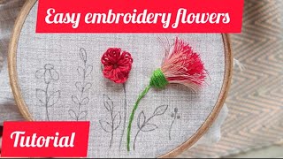 Easy embroidery flowers || Tassel flower || embroidery flowers || Embroidery for beginners