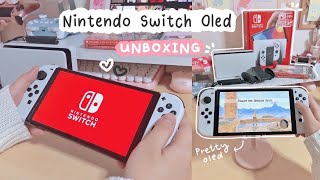 nintendo switch OLED unboxing 🌷🤍 + switch games 🎮 | kawaii mee