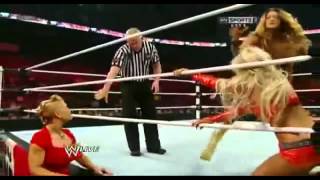 WWE Raw 3/26/12 Eve Torres vs Kelly Kelly