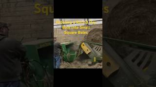 Rebaling Round Bales into Small Square Bales Using Hustler Bale Unroller #roundbales #rebaling #hay