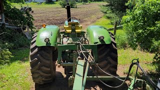 John Deere 5020 and 4620 plowing