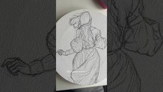 Скетч карандашом, рисунок на холсте | Pencil sketch, drawing