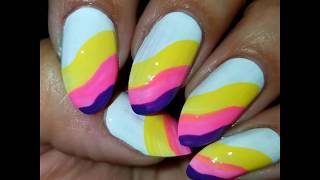 Easy Colorful Freehand Nail Design