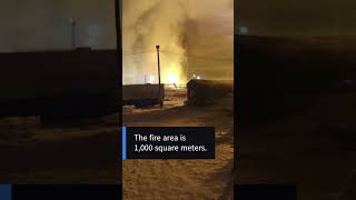 In Russia, a large scale fire occurred at an oil and gas condensate field