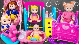 89 Minutes Satisfying with Unboxing Pink Doll House Toys, Cute Baby Bath Playset ASMR | Review Toys