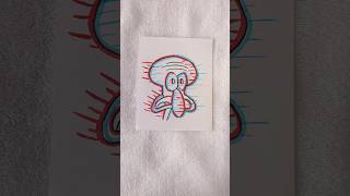 Drawing Squidward in Glitch effect creative art l shorts l Zayan art and craft