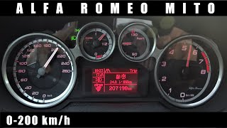 2008 Alfa Romeo MiTo 1.4T 0-200 km/h 0-100 Acceleration