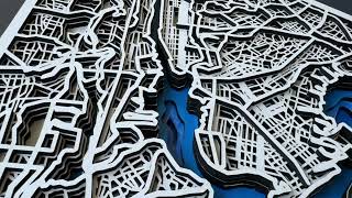 New York Custom Map design for laser cutting | Dxf template | Wood cutting | Exclusive vector files