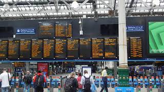 Edinburgh Waverley station, waiting for the 15.00 train to London Kings Cross, August 2023.