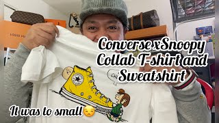 Unboxing  Converse x Snoopy collab | t shirt and sweatshirt | it was too small 😞