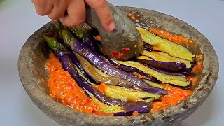 RESEP MASAKAN INDONESIA PRAKTIS || TERONG PENYET SAMBAL TERASI