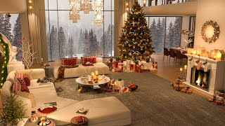 Relaxing Christmas Jazz 2025 🎄 | Cozy Night Living Room with Fireplace Ambience | Sleep & Chill