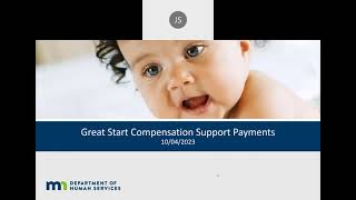 Certified child care center info session: Great Start Compensation Support Payment Program