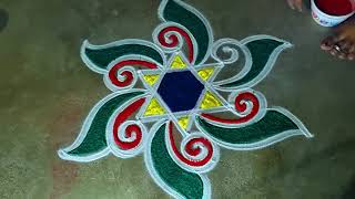 Vijayadashami special🌻flowers rangoli kolam🌻3*2 puratasi madham kolam🌻saraswati aautha pooja kolam