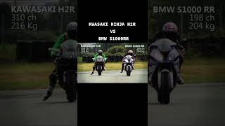 Kawasaki h2r vs bmw1000rr heavy bike race #ninjazx10rlover #ninja #zx10rvsninja1000 #shorts #biker