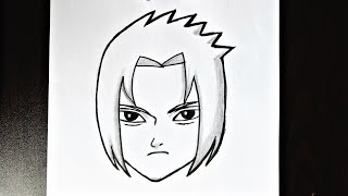 How to draw SASUKE(Naruto Shippuden) step by step-EASY // Fatima easy drawing