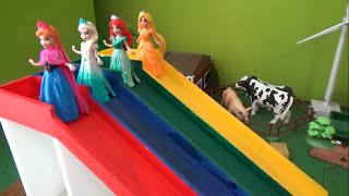 겨울왕국 엘사 디즈니 공주 컬러 미끄럼틀 장난감 놀이 Frozen Elsa Disney Princess Color Slide Toys Play